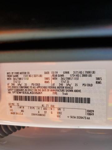 1FTEW1E53LKD35261 Ford F150 Supercrew