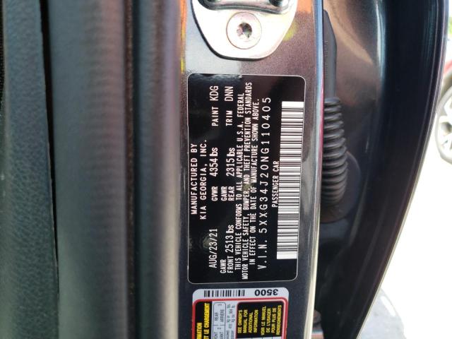 5XXG34J20NG110405 KIA K5 EX