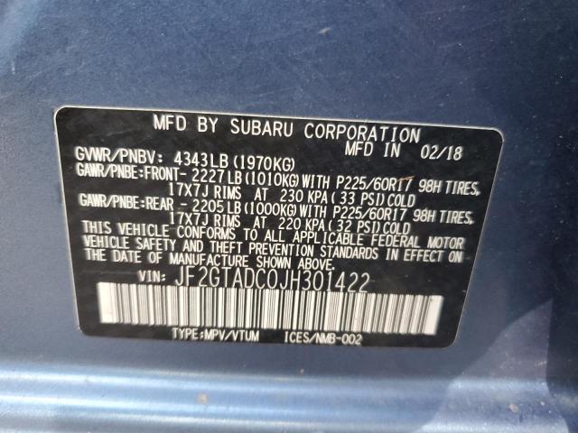 JF2GTADC0JH301422 Subaru Crosstrek Premium