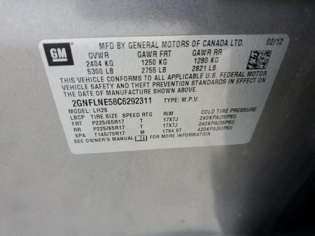 2012 Chevrolet Equinox Lt VIN: 2GNFLNE58C6292311 Lot: 61087473