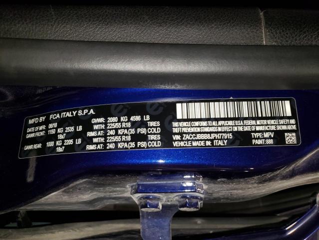 2018 JEEP RENEGADE ZACCJBBB8JPH77915