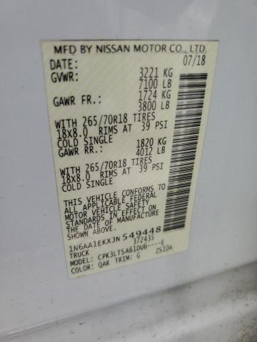 1N6AA1EKXJN549448 Nissan TITAN S