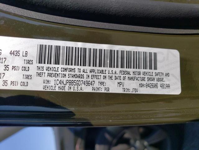 1C4NJPBB5GD749647 Jeep Patriot Sport