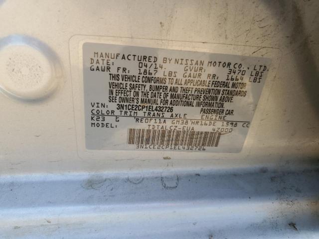 3N1CE2CP1EL432726 Nissan Versa Note S