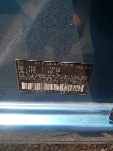 VIN: 4S3GTAB65J3748756 Auction: COPART Lot: 58850813 Location: OH - CLEVELAND WEST 4S3GTAB65J3748756 SUBARU IMPREZA 2018 BLUE Photo 12