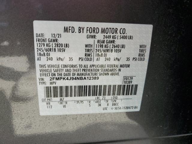 2FMPK4J94NBA12389 Ford EDGE SEL