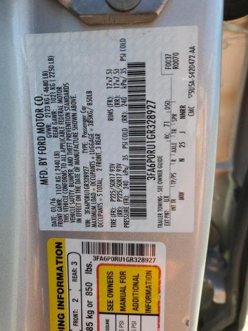 3FA6P0RU1GR328927 Ford Fusion Titanium Hev