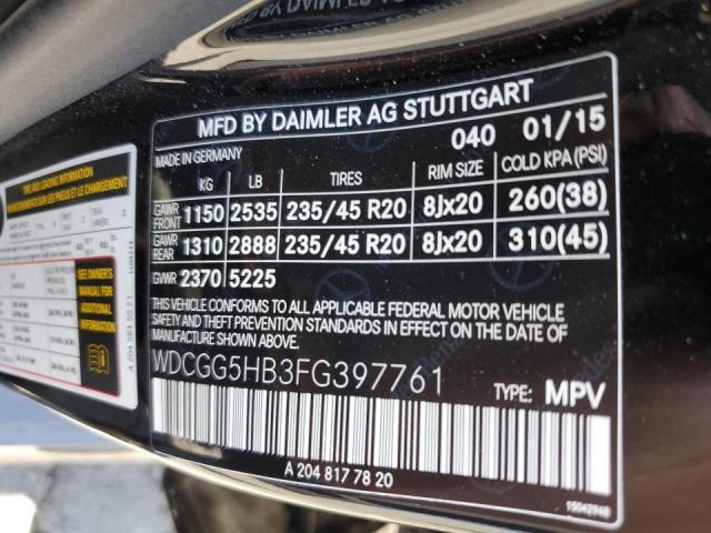 WDCGG5HB3FG397761 Mercedes-Benz GLK 350