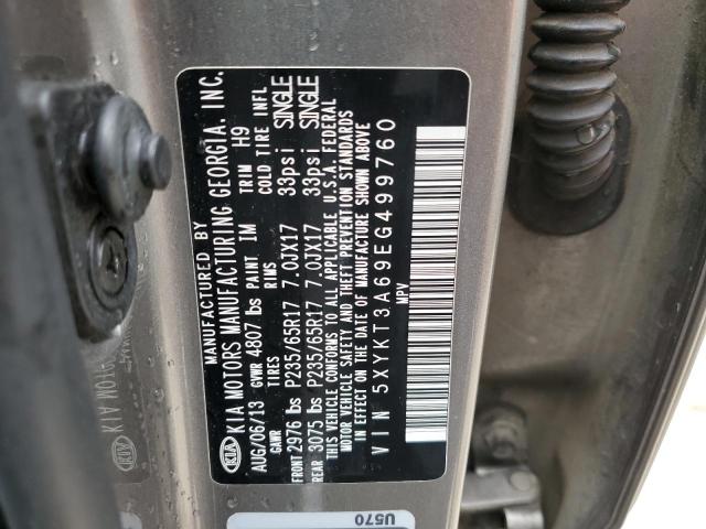 5XYKT3A69EG499760 KIA SORENTO LX