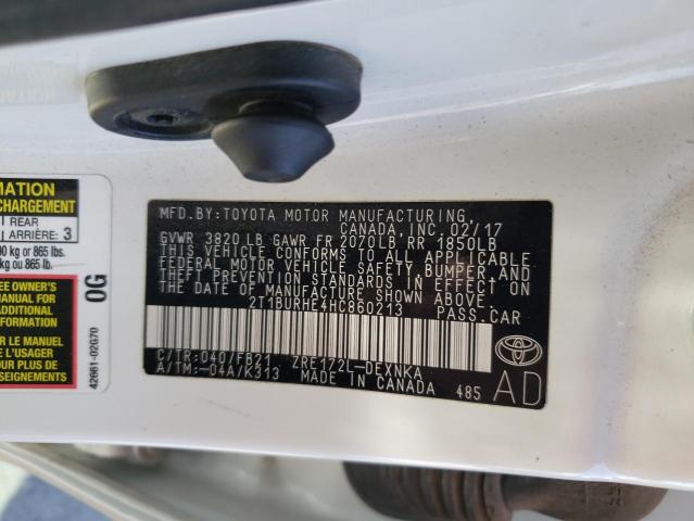2T1BURHE4HC860213 Toyota COROLLA L