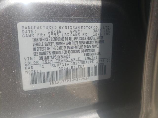 2017 NISSAN SENTRA S/S 3N1AB7AP5HY242452