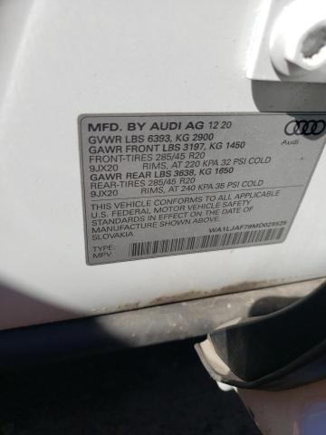 WA1LJAF79MD025525 2021 AUDI Q7, photo no. 12