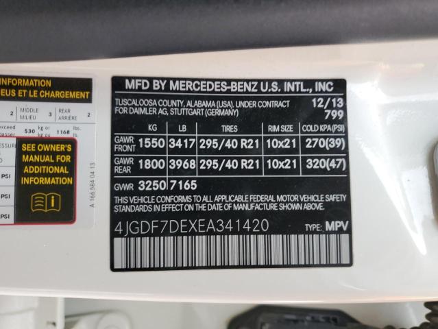 4JGDF7DEXEA341420 Mercedes-Benz Gl 550 4matic