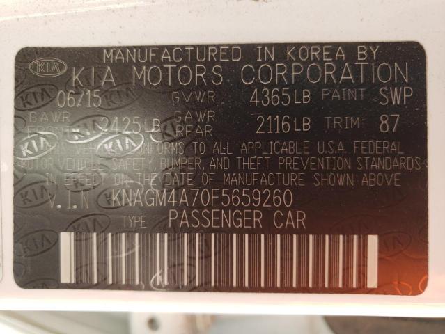 KNAGM4A70F5659260 KIA Optima Lx