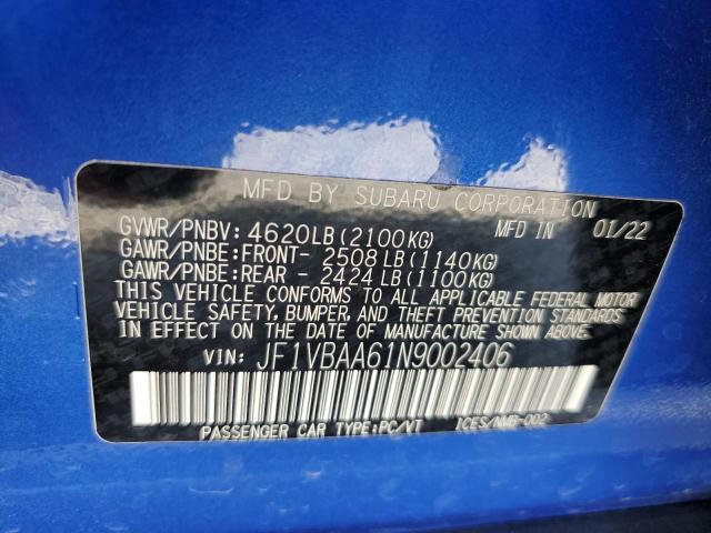 JF1VBAA61N9002406 Subaru WRX