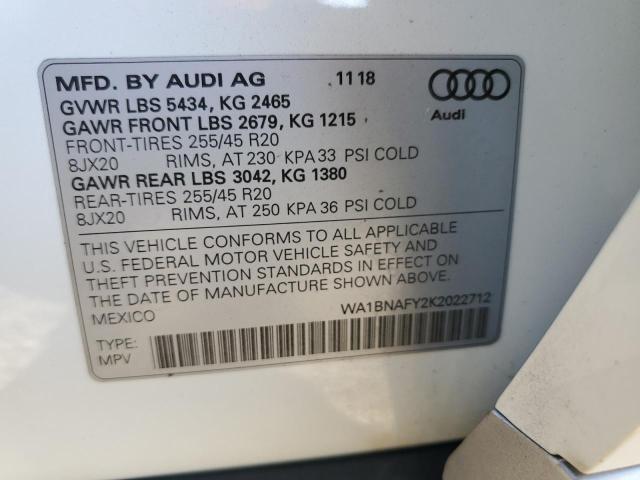 WA1BNAFY2K2022712 2019 AUDI Q5, photo no. 13