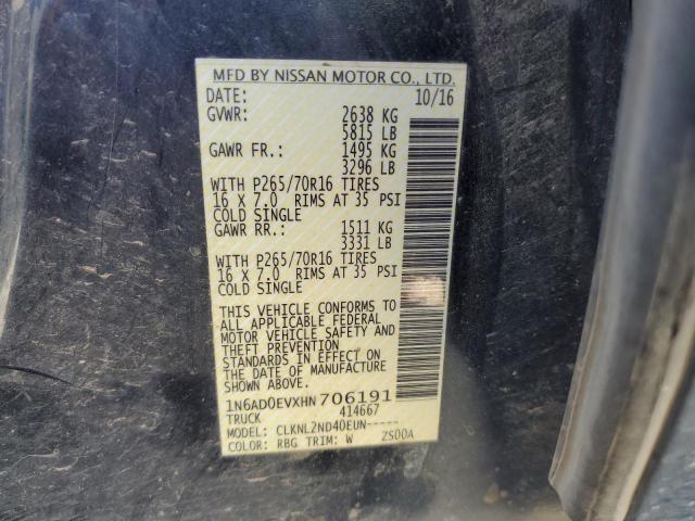 1N6AD0EVXHN706191 Nissan FRONTIER S