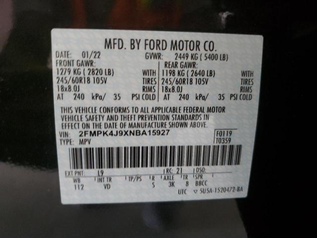 2FMPK4J9XNBA15927 2022 FORD EDGE, photo no. 14