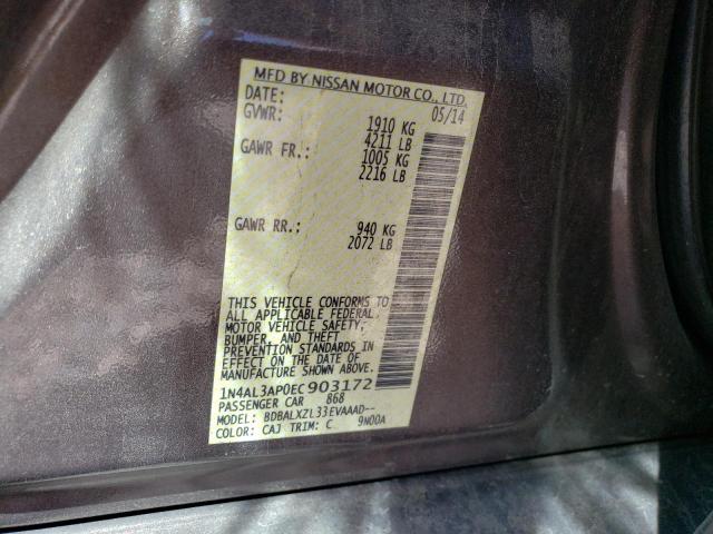 1N4AL3AP0EC903172 Nissan ALTIMA 2.5