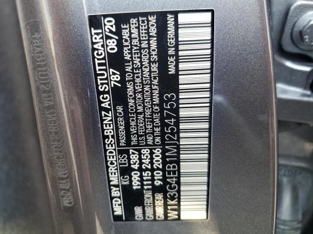 W1K3G4EB1MJ254753 Mercedes-Benz A 220