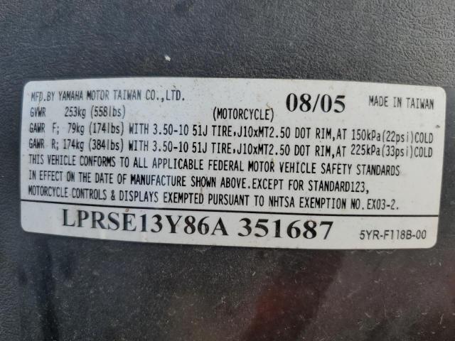 2006 YAMAHA YJ125 LPRSE13Y86A351687