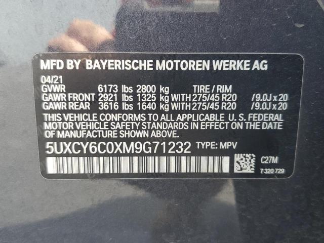 VIN 5UXCY6C0XM9G71232 2021 BMW X6, Xdrive40I no.13