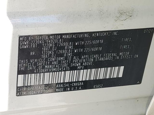 2021 TOYOTA RAV4 LIMIT - 4T3D6RFV9MU045415