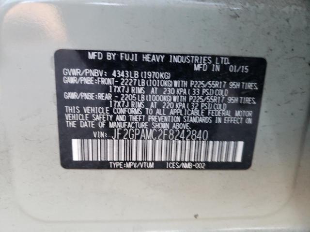 JF2GPAMC2F8242840 Subaru Xv Crosstrek 2.0 Limited