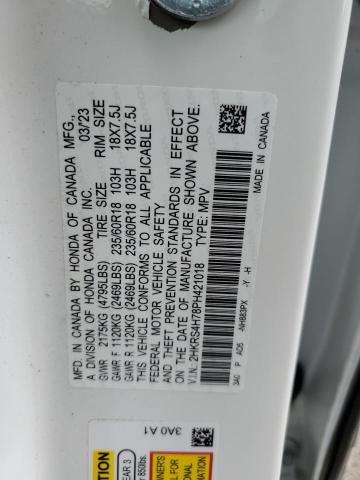 2HKRS4H78PH421018 Honda CR-V EXL