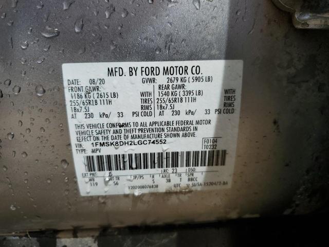 1FMSK8DH2LGC74552 Ford EXPLORER XLT