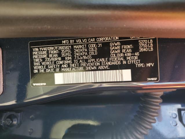 2015 VOLVO XC60 YV4612RK7F2665821