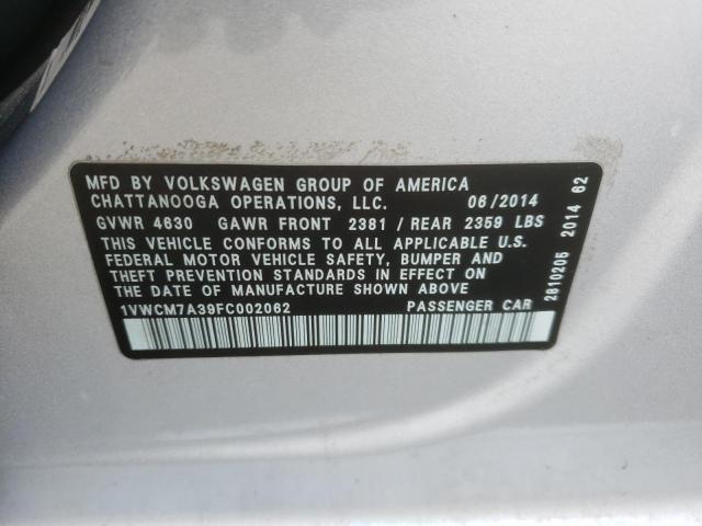 2015 VOLKSWAGEN PASSAT SEL - 1VWCM7A39FC002062