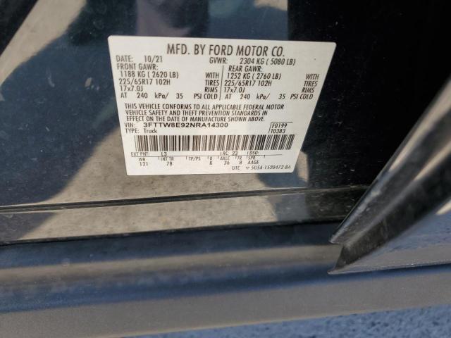 3FTTW8E92NRA14300 Ford Maverick Xl