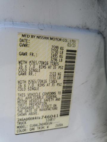 1N6AD0ER4FN746041 Nissan FRONTIER S
