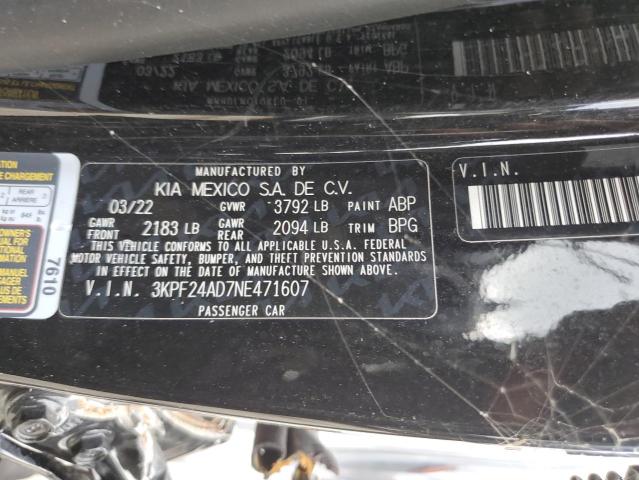 3KPF24AD7NE471607 KIA FORTE FE