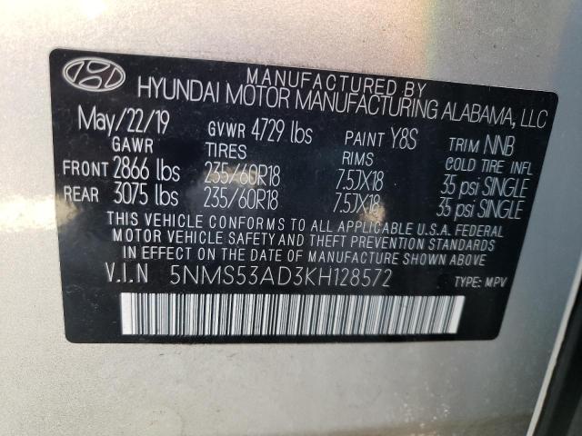 2019 HYUNDAI SANTA FE L - 5NMS53AD3KH128572