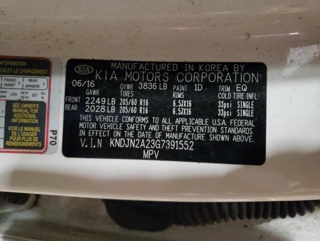 2016 KIA SOUL - KNDJN2A23G7391552