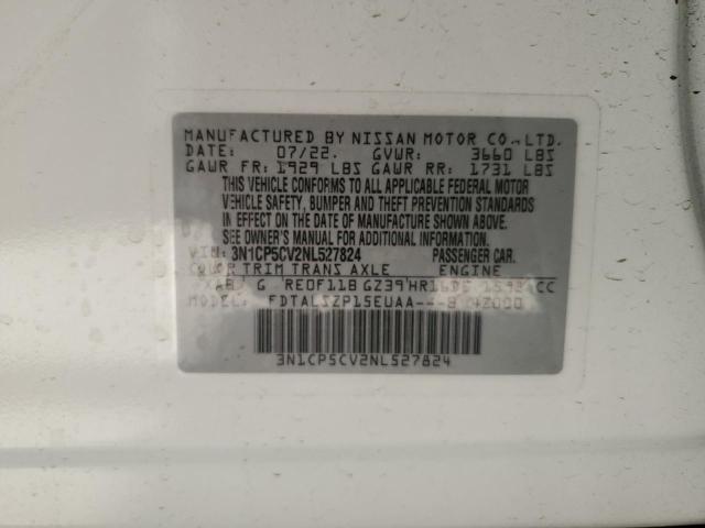 3N1CP5CV2NL527824 Nissan KICKS SV