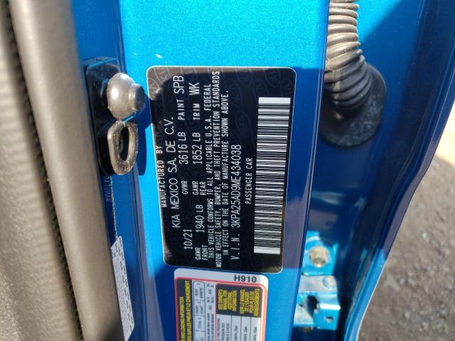 3KPA25AD9ME434038 KIA RIO S