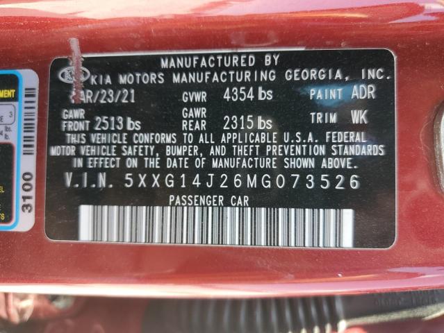 5XXG14J26MG073526 KIA K5 LXS
