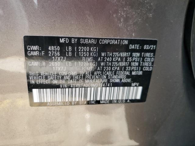 4S4BTADC8M3194741 Subaru Outback Premium