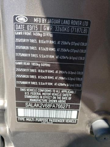 SALAK2V68FA766271 Land Rover Lr4 Hse Luxury