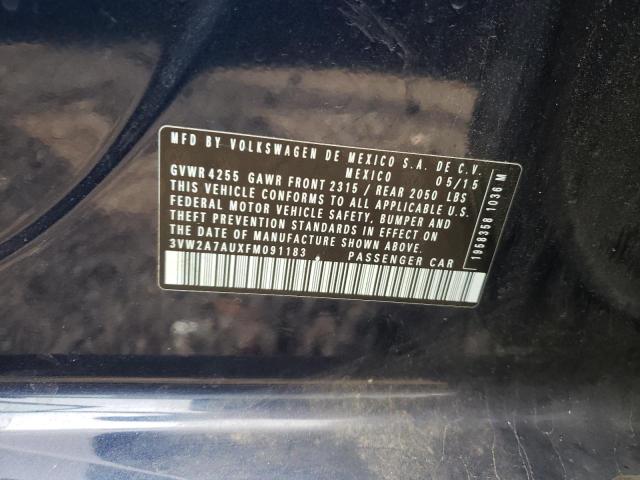 2015 VOLKSWAGEN GOLF TDI 3VW2A7AUXFM091183