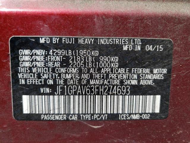 JF1GPAV63FH274693 Subaru Impreza Sport Limited