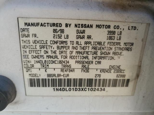 1N4DL01D3XC102434 1999 Nissan Altima Xe