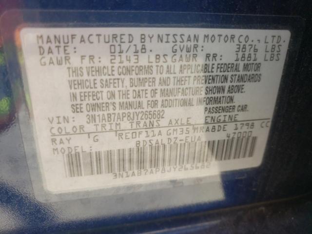 3N1AB7AP8JY265682 Nissan SENTRA S