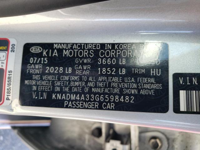 KNADM4A33G6598482 KIA RIO LX
