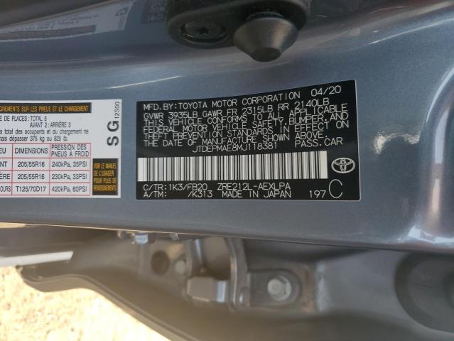 JTDEPMAE8MJ118381 Toyota COROLLA LE