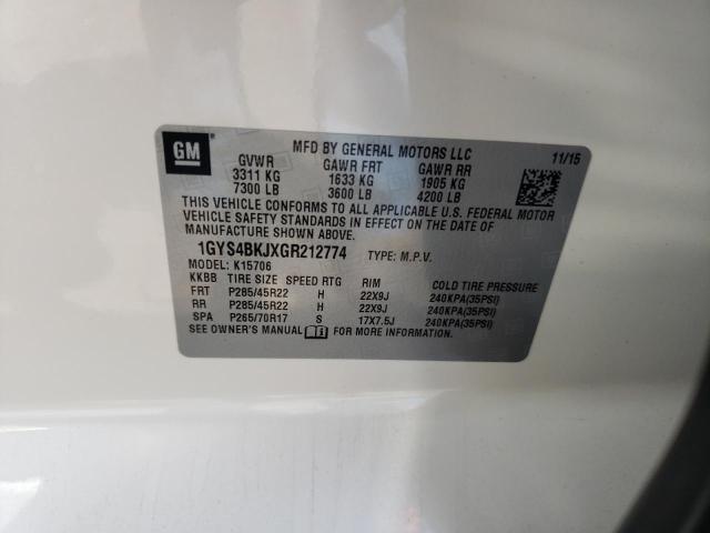 2016 CADILLAC ESCALADE L - 1GYS4BKJXGR212774