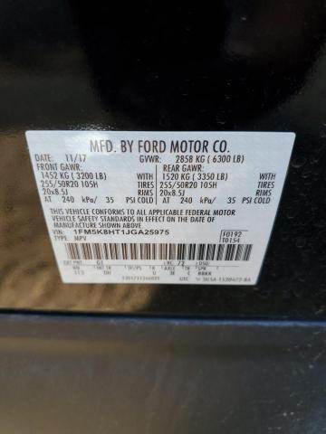 1FM5K8HT1JGA25975 Ford Explorer Platinum